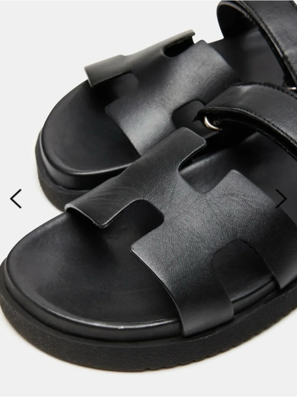 Steve Madden Black Leather Slide Sandals